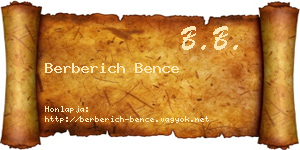 Berberich Bence névjegykártya