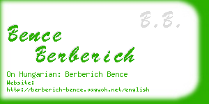 bence berberich business card